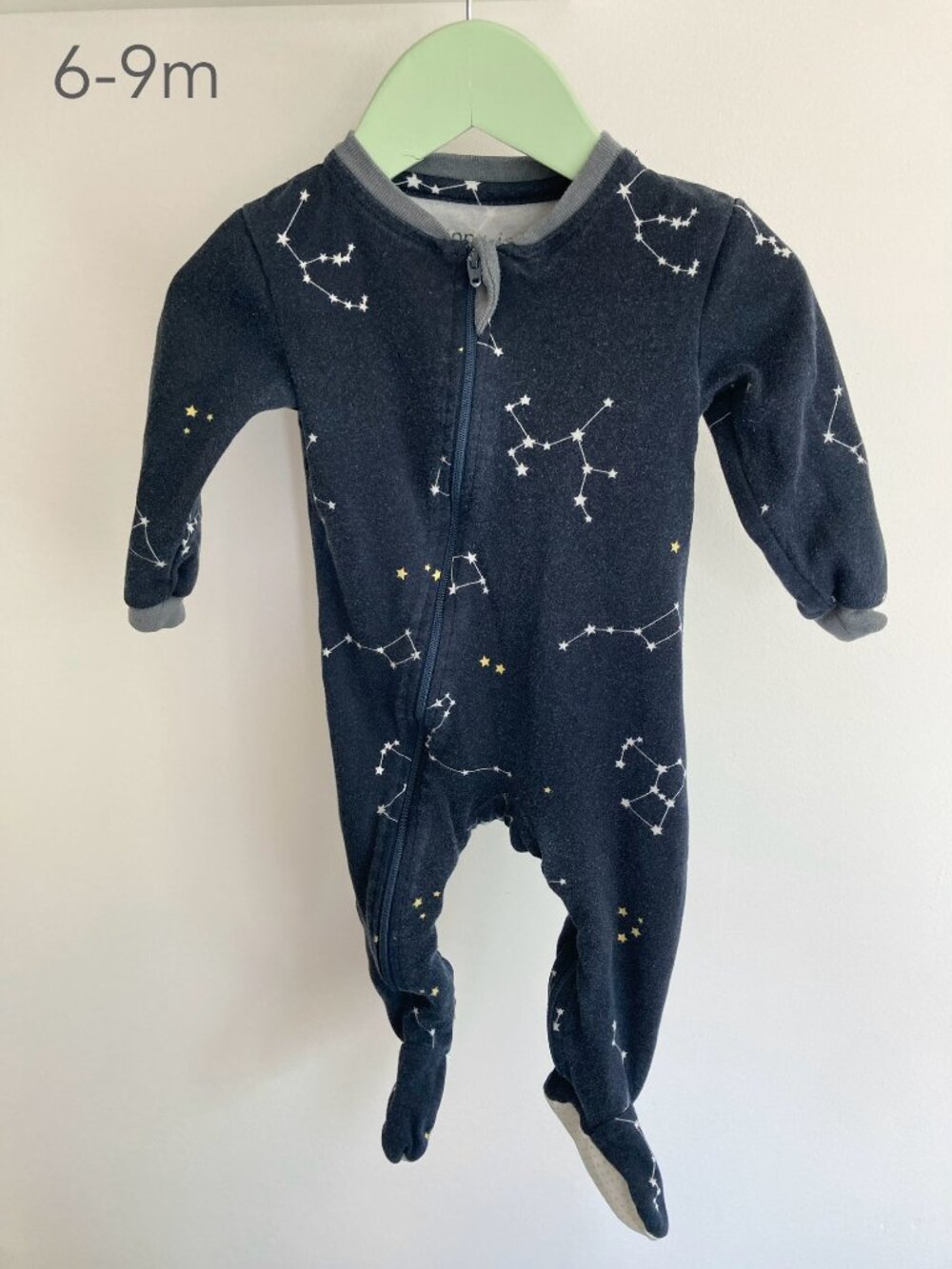 💙2/$25 ZippyJamz 6-9 Months Baby Constellation Space Zip Sleeper Footie